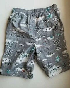 Old Navy Boy's Gray Palm Tree Bathing Suite Board Shorts Size XL (14-16) - Picture 1 of 4