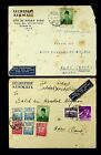 SEPHIL INDONESIA 1953-54 9v ON 2 AIRMAIL COVERS FROM SOLO TO ADEN CAMP ARABIA
