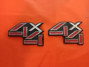 87-93 Mazda B2600 B2600i 4WD 4X4 Fender Logo Decal Emblem Badge Set Pair OEM - Picture 1 of 5