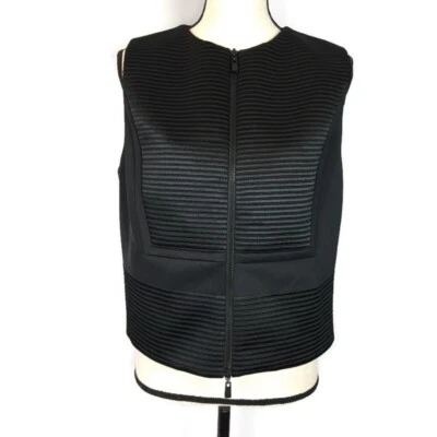 Chaleco Acanalado Robert Rodriguez Negro Doble Cremallera Mujer 10 Neiman Saks Precio de venta sugerido por el fabricante $495 Foto 1 de 4