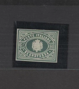 Regno 1864/08 Saggio di G. RE segnatasse 10c. verde nuovo linguellato MH N3442 - Foto 1 di 2