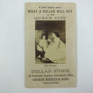 Victorian Trade Card Queen City Dollar Store George Hinman & Sons Cincinnati OH - Picture 1 of 13