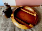 Vintage Malacca Woodwork Bowl, Assorted Woods, Marquetry, Malaysia