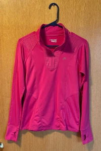 HEAD Athletic Shirt Women's Sz Small Pink 1/4 Zip Long Sleeve Pullover Fitted - Picture 1 of 13