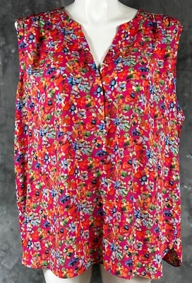 NYDJ / Curves 360 Red Floral S/S Top sz 3X (15335) - Изображение 1 из 4