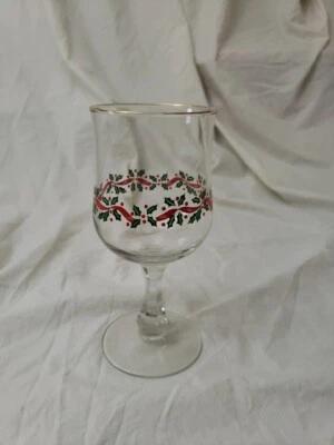 Copa de vino de Navidad Libbey Arby's de colección "Holly & Berries" Foto 1 de 2