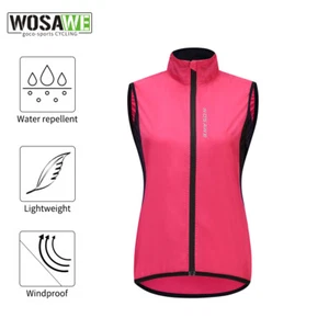 WOSAWE Women's Cycling Vest Bike Running Vest Sleeveless Shirt Winproof Gilet - Picture 1 of 24