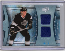 BERNIE NICHOLLS 09/10 Upper Deck Frozen Artifacts Dual Jersey BLUE #BN #'d 08/25