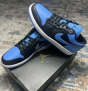 Size 10- Brand New 2023 Air Jordan 1 Low SE University Blue Black Damaged Box - Picture 1 of 6