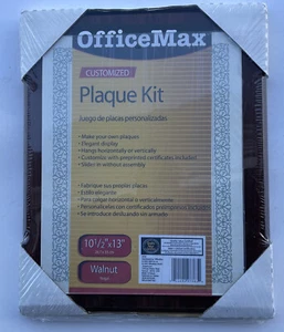 Customized Plaque Kit 8.5x11 Certificate, Diploma Frame. Walnut 10-1/2” X 13” - Picture 1 of 4