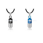 Stainless Love Pill Ashes Keeper Capsule Tablet Pendant Necklace Chain Unisex