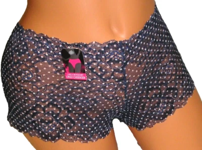 内裤内衣 Maidenform 波尔卡圆点花边 Cheekier 男孩短裤 尺寸 9 2X — 第 1/4 张图片