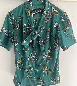 Hell Bunny Rockabilly Vixen Birdy Bluse - Bild 1 von 6