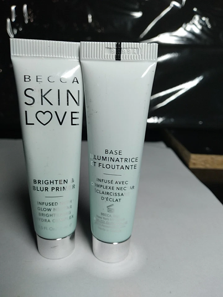 2-PK BECCA SKIN LOVE BRIGHTEN AND BLUR PRIMER 0.5 OZ SEALED W/ GLOW NECTAR NWOB - Image 1 of 4