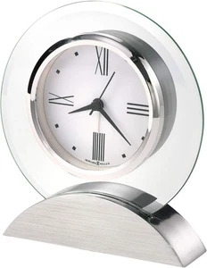 Howard Miller Brayden Alarm Tabletop Clock - Modern Glass Analog Desk Clock with - Picture 1 of 5