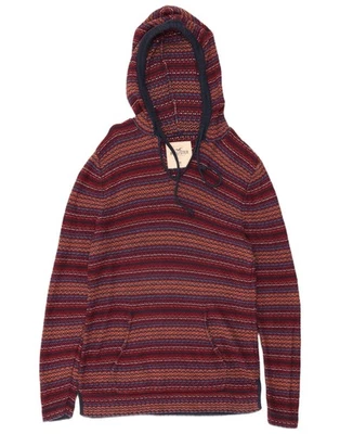 Sudadera con capucha para mujer HOLLISTER UK 14 mediana multicolor a rayas algodón CW16 Foto 1 de 3