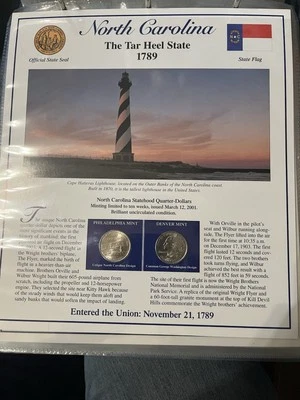 North Carolina P & D STATEHOOD QUARTERS WITH STAMPS PANEL - Image 1 of 2