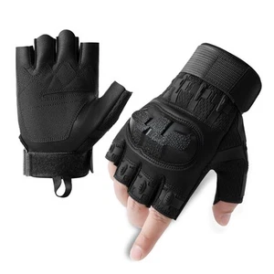 Tactical Gloves Knuckle Protection Army Training Paintball Fingerless Duty Gear - Picture 1 of 16