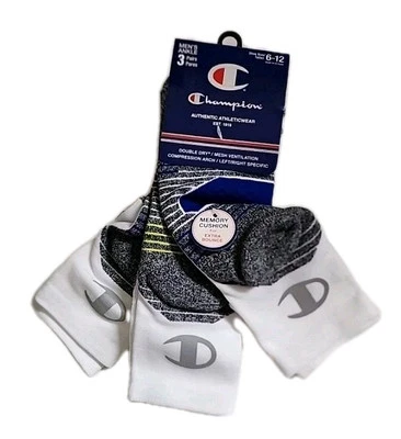 Calcetines Champion Doble Seco Reflectante Logo Tobillo Blanco, Azul, Verde Lima Para Hombre 6-12 Foto 1 de 4