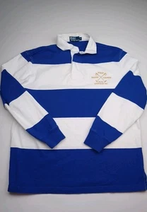 Camiseta Polo Ralph Lauren Vintage Rayas Azul Blanco Rugby Talla Pequeña - Imagen 1 de 8