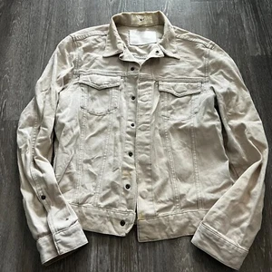 Vintage Y2k H&M Cream Denim Jacket Size Small - Picture 1 of 4