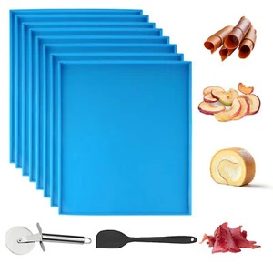 8 Pack Silicone Dehydrator Sheets with Edge for 12x10 Inch Trays Fruits Meat - Picture 1 of 7