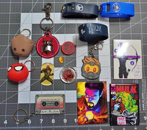 Marvel Keychains Collectibles Magnets etc Junk Drawer Lot - Picture 1 of 5