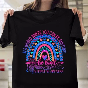 Autism Awareness Be Kind Leopard Rainbow Choose Kindness Autism Squad T-Shirt - Picture 1 of 5