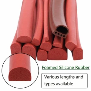 Backöfen Schaumstoff Silikon Gummi D-Dichtstreifen D-Form Einfüllstreifen - Bild 1 von 15