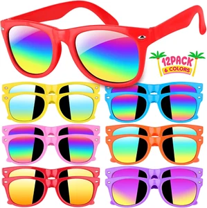 Kids Sunglasses Bulk, 12 Pack Neon Sunglasses for Kids Boys Girls Age 3-8, UV400 - Picture 1 of 7