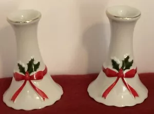MOUNT CLEMENS KERAMIK Kegel Kerzenhalter Weihnachtsstern Weihnachten 2er Set EUC - Bild 1 von 7