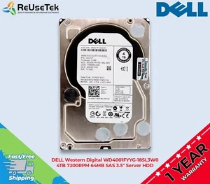 DELL Western Digital WD4001FYYG-18SL3W0 4TB 7200RPM 64MB SAS 3.5" Server HDD - Afbeelding 1 van 13