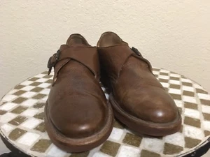 BROWN FRYE BROWN BUCKLE STRAP SHOES 10 D - Picture 1 of 7