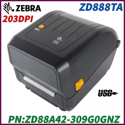 Zebra ZD888TA Thermal Transfer Desktop Printer 203 dpi Print Width 4-inch USB - Image 1 of 4