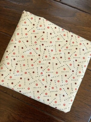 MODA Pieces From My Heart Sandy Gervais - Cream Dot- 1 Yard- Christmas Vintage - Image 1 of 3