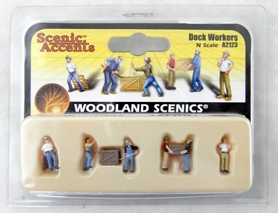 N Scale Dock Workers - Woodland Scenics #A2123 - Image 1 of 2