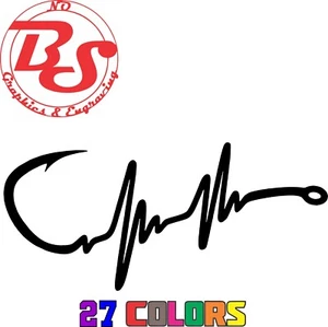 6" Fish Hook Fishing Boat Vinyl Decal Lake River Ocean Salt Water Bay Tuna noBS - Picture 1 of 33