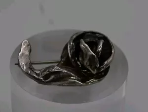 Antiguo broche pepita de plata única forma natural pesado vintage caja de regalo - Imagen 1 de 4