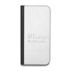 Personalised Signature Typography White Vegan Leather Flip iPhone Case for iPhon