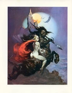 Frank Frazetta art print THE MOONMAID 1978 vintage fantasy art - Picture 1 of 3