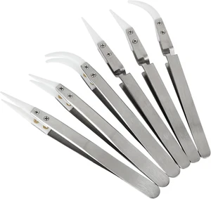 6 Pcs Precision Ceramic Reverse Solder Tweezers, Non-Conductive, Anti-Magnetic P - Picture 1 of 12