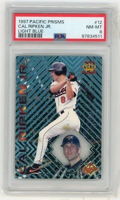 1997 年太平洋皇冠系列棱镜浅蓝色 Cal Ripken Jr #12 名堂 PSA 8 — 第 1/2 张图片