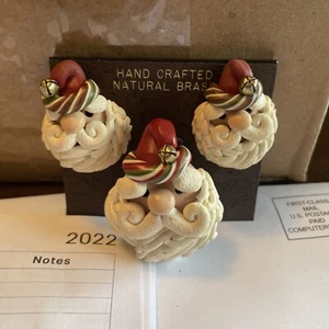 Christmas Brooch Pin & Matching earrings Santa 3 Pc - Picture 1 of 12