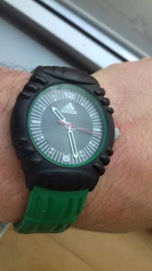 Adidas Grün Leder 10.0078.004 Vintage Sammlung Uhren NOS Watch Montre Orologio - Bild 1 von 12