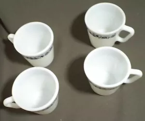 Lote/4 tazas de vidrio de leche Pyrex vintage patrón cebolla azul casco antiguo 2 3/4" - Imagen 1 de 5