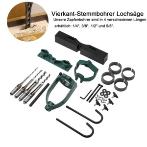 Hohl Vierkant-Stemmbohrer Lochsäge Stemmmaschine Meißel Bohrer Quadratlöcher - Bild 1 von 14