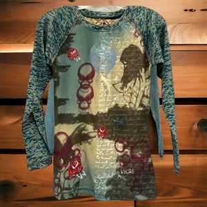 Damen Hard Rock Cafe Stickerei Langarm grün 100 % Baumwolle T-Shirt Größe Sm. NEU! - Bild 1 von 10