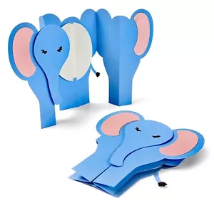Neu, nicht mehr produziert Sizzix Thinlits Elefant Fold-a-long Karte 6 Stck. #663604 Einzelhandel $22,99 - Bild 1 von 8