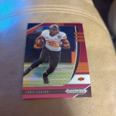 Chris Carson PURPLE 2020 Prizm Draft Picks #14 Oklahoma State Cowboys - Image 1 of 2
