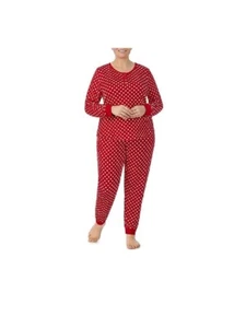 Kate Spade New York Women's Dot Print Long Sleeve Pajama Set Red/Cream XL - Picture 1 of 1